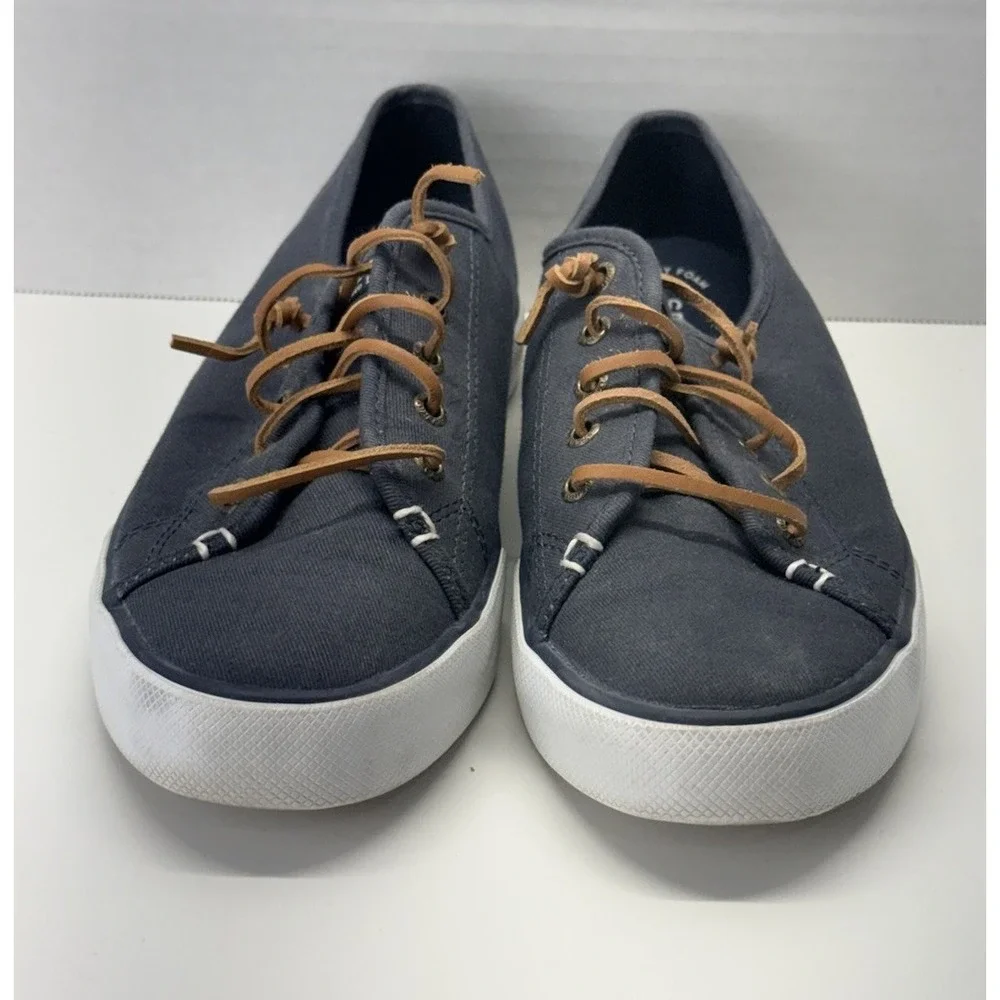Sperry Top-Sider Seacoast Women's Bluish Gray Canvas Boat Shoes‎ Sz 8M Nautical